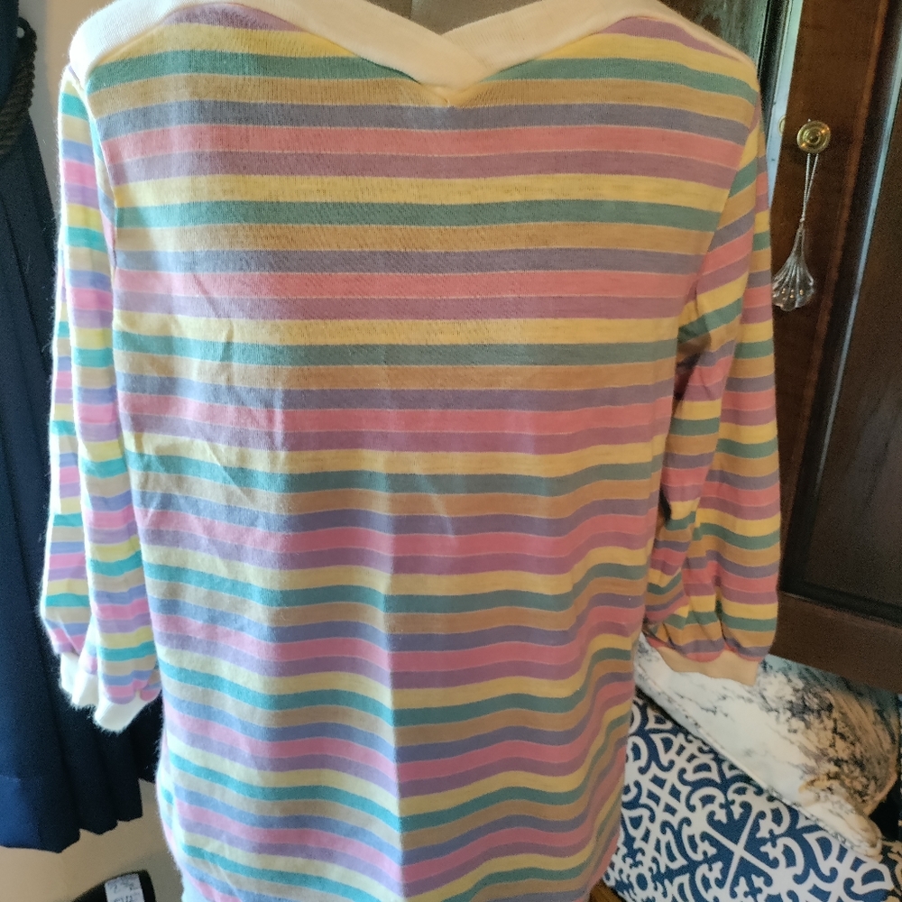Walnut Sport horizontal stripes top